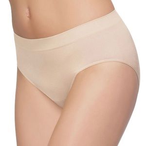 NEW Wacoal B-Smooth Full Brief Women's Large Solid Beige Stretch Elastic Waist